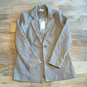NWT Z Supply Anna Plaid Blazer, XS, Milkshake